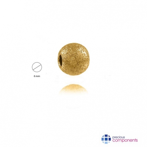 Kulka kropkowana 6 mm 2 otwory -  Złota Żółte 14K - Precious Components